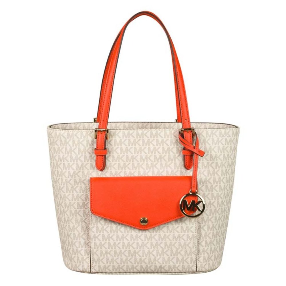 Michael Kors Medium MF Pocket Tote in Clementine